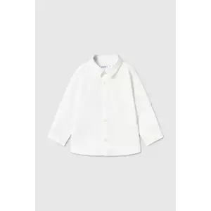 Mayoral cămașă din amestec de in pentru copii culoarea alb, 1116 imagine