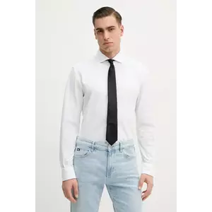 BOSS camasa din bumbac barbati, culoarea alb, cu guler italian, slim, 50527675 imagine