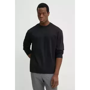 BOSS longsleeve din bumbac culoarea negru, neted, 50531331 imagine