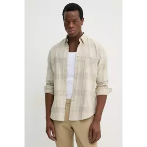 BOSS Orange camasa din bumbac barbati, culoarea bej, cu guler button-down, regular, 50530843 imagine