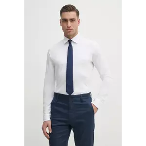 BOSS Orange cămașă din bumbac culoarea alb, cu guler italian, slim, 50519748 imagine