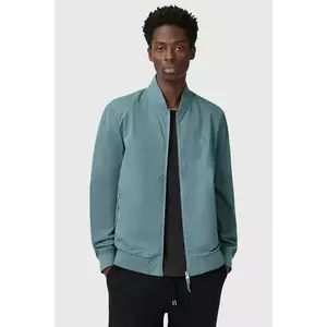 AllSaints geaca bomber BASSETT barbati, culoarea turcoaz, de tranzitie, M077OB imagine