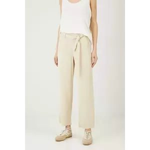 Medicine pantaloni femei, culoarea bej, drept, medium waist imagine