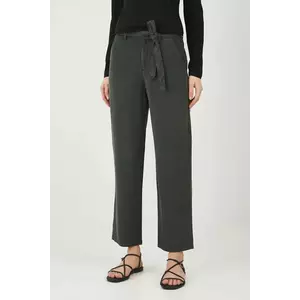 Medicine pantaloni femei, culoarea verde, drept, medium waist imagine