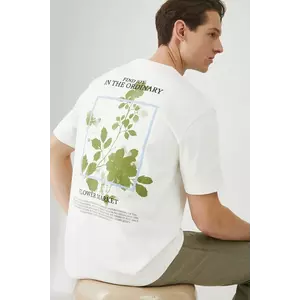 Medicine tricou din bumbac barbati, culoarea bej, cu imprimeu imagine