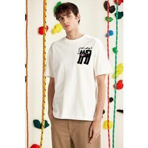 Medicine tricou din bumbac culoarea bej, cu imprimeu imagine