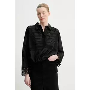 MUNTHE bluza FERDIE femei, culoarea negru, neted, 251102025128 imagine