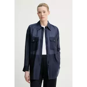 Marc O'Polo camasa femei, culoarea albastru marin, cu guler clasic, relaxed, 502089042069 imagine