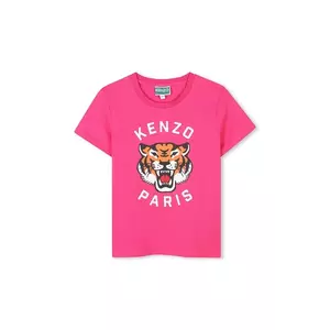 Kenzo Kids tricou de bumbac pentru copii culoarea roz, K61054 imagine