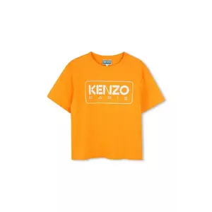 Kenzo Kids tricou de bumbac pentru copii culoarea portocaliu, K61064 imagine