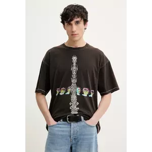 Diesel tricou din bumbac T-BOXT-R4 T-SHIRT barbati, culoarea maro, cu imprimeu, A16208.0DRAM imagine