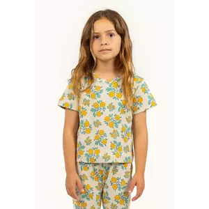 Tinycottons tricou copii FLOWERS TEE culoarea bej, SS25-042 imagine