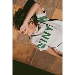 Tinycottons tricou de bumbac pentru copii STRIPES LOGO TEE culoarea bej, cu imprimeu, SS25-137 imagine