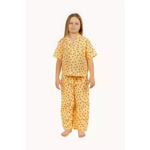 Tinycottons pijamale de bumbac pentru copii APPLES SET culoarea galben, modelator, SS25-349 imagine
