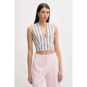 IRO bluza din bumbac femei, culoarea bej, modelator, WP16TULINE imagine