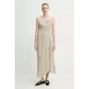 Nanushka rochie ALBINA culoarea bej, midi, evazată, NW25RSDR19172 imagine