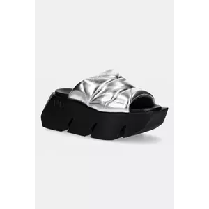 United Nude slapi de piele Bull Puffy femei, culoarea negru, cu platforma, 10897141188 imagine