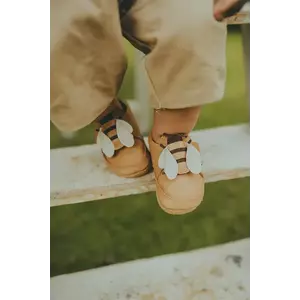 Donsje incaltaminte din piele pentru bebelusi Niek Sneakers Bee culoarea maro, 1037001 imagine