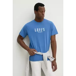 Levi's tricou din bumbac SS RELAXED FIT TEE barbati, culoarea violet, cu imprimeu, 16143 imagine