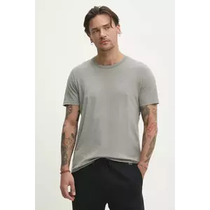 Hollister Co. tricou din bumbac barbati, culoarea gri, neted, KI324-5148 imagine