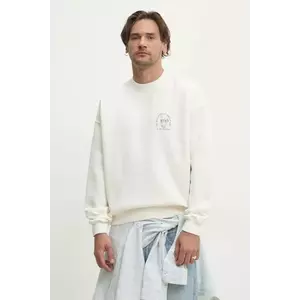 Abercrombie & Fitch bluza barbati, culoarea bej, cu imprimeu, KI122-5215 imagine