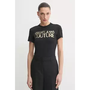 Versace Jeans Couture tricou femei, culoarea negru, 78HAHE00 CJ02E imagine
