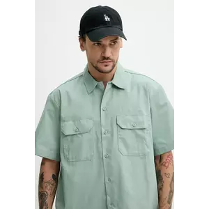 Dickies camasa barbati, culoarea verde, cu guler clasic, regular imagine