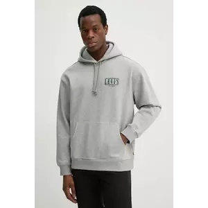 Levi's hanorac de bumbac barbati, culoarea gri, cu glugă, melanj imagine