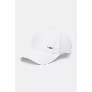 Aeronautica Militare șapcă de baseball din bumbac culoarea alb, neted, HA1122CT2848 imagine