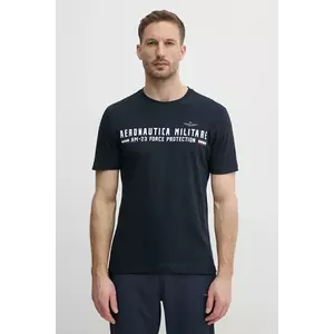 Aeronautica Militare tricou din bumbac barbati, culoarea albastru marin, cu imprimeu, TS1942J538 imagine