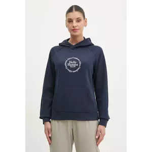 Helly Hansen bluza femei, culoarea albastru marin, cu glugă, cu imprimeu, 54239 imagine