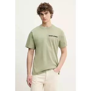 Sunflower tricou din bumbac barbati, culoarea verde, cu imprimeu, 2013 imagine