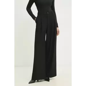 Answear Lab pantaloni femei, culoarea negru, lat, high waist imagine