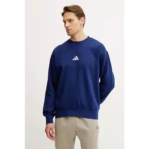 adidas bluza Feelcozy barbati, culoarea albastru marin, cu imprimeu, JE3792 imagine