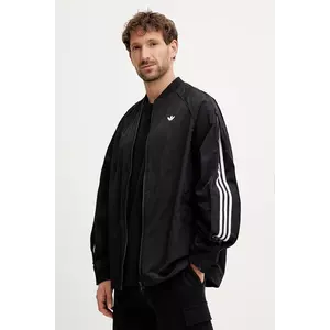 adidas Originals bluză SST TRACK TOP bărbați, culoarea negru, uni, JX1618 imagine