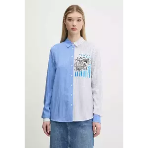 Desigual cămașă A PERFECT RIDE femei, cu guler clasic, relaxed, 25SWCW36 imagine