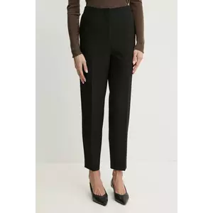 BOSS pantaloni femei, culoarea negru, fason tigareta, high waist, 50511954 imagine