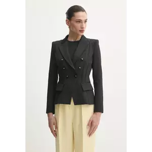 Elisabetta Franchi sacou culoarea negru, cu doua randuri de nasturi, neted, GI14251E2 imagine