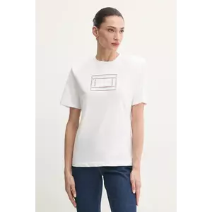 Elisabetta Franchi tricou din bumbac femei, culoarea alb, MA01651E2 imagine