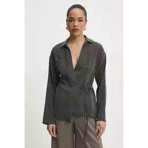 Answear Lab bluza femei, culoarea gri, neted imagine