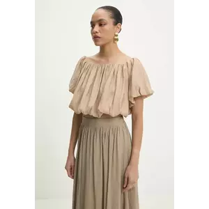 Answear Lab bluza femei, culoarea bej, neted imagine