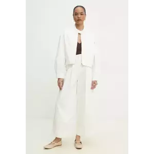 Answear Lab jacheta de bumbac culoarea alb, de tranzitie, oversize imagine