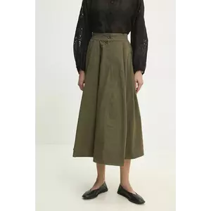 Answear Lab fustă din bumbac culoarea verde, midi, evazati imagine