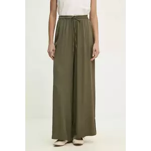 Answear Lab pantaloni femei, culoarea verde, lat, high waist imagine