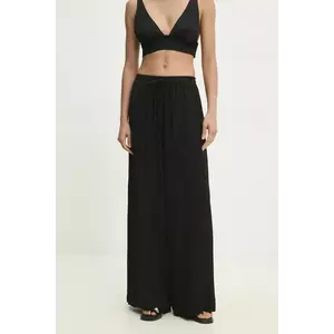 Answear Lab pantaloni femei, culoarea negru, lat, high waist imagine