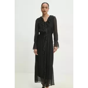 Answear Lab rochie culoarea negru, maxi, evazată imagine