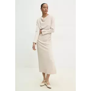 Answear Lab rochie culoarea bej, midi, mulată imagine