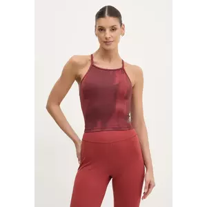 adidas Performance top de yoga Allover Print culoarea rosu, JJ3882 imagine