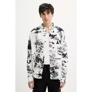 Desigual camasa MOTO barbati, culoarea alb, cu guler clasic, relaxed, 25SMCW19 imagine