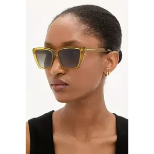 Saint Laurent ochelari de soare MICA femei, culoarea galben SL 276 imagine